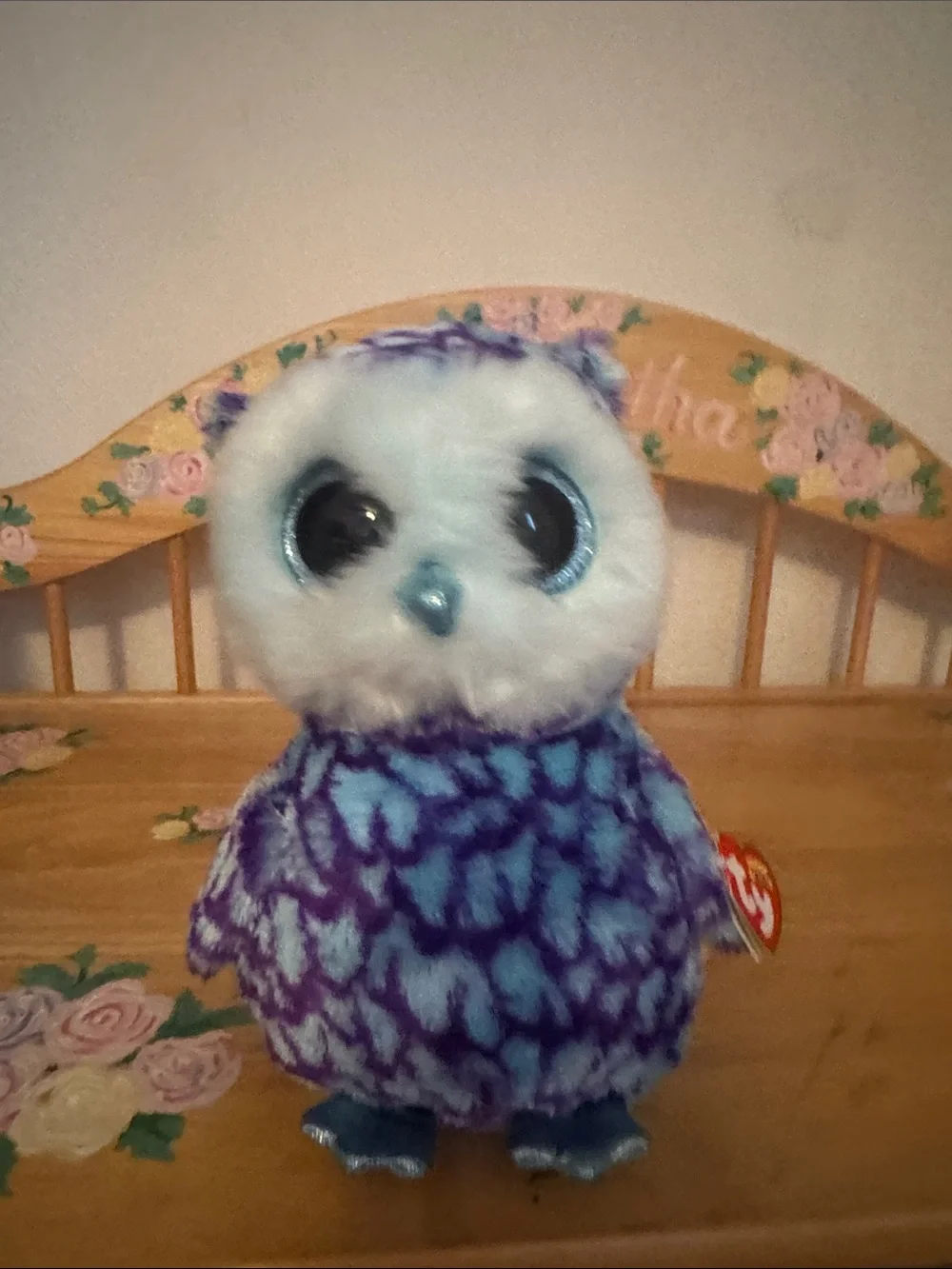 Ty Purple and Blue Plush Owl Toy